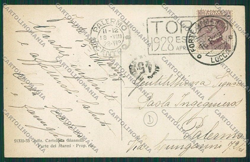 Lucca Forte dei Marmi cartolina QQ2652 – retro