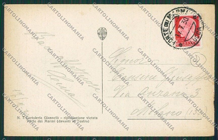 Lucca Forte dei Marmi cartolina QQ2653 – retro