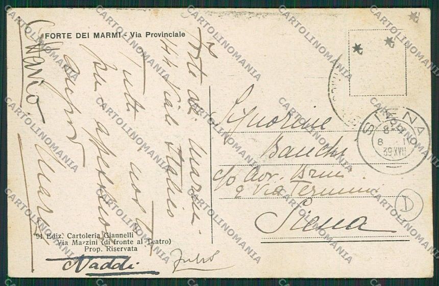 Lucca Forte dei Marmi cartolina QQ2658 – retro