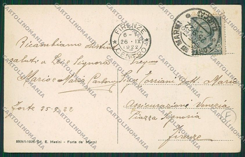 Lucca Forte dei Marmi cartolina QQ2679 – retro