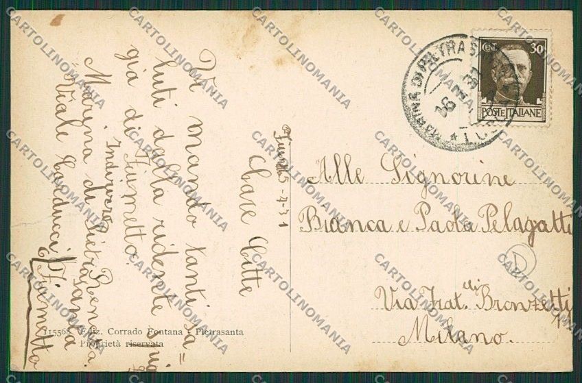 Lucca Pietrasanta Marina di ABRASA cartolina QQ2719 – retro