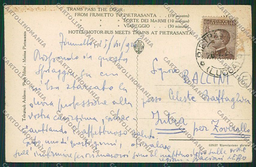 Lucca Pietrasanta Fiumetto cartolina QQ2736 – retro
