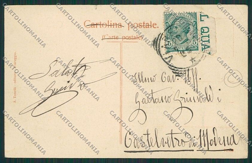 Lucca Viareggio STRAPPINO PIEGHINA cartolina QQ2768 – retro