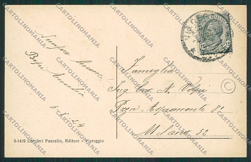 Lucca Viareggio cartolina QQ2771 – retro