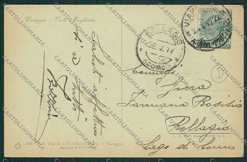 Lucca Viareggio cartolina QQ2775 – retro