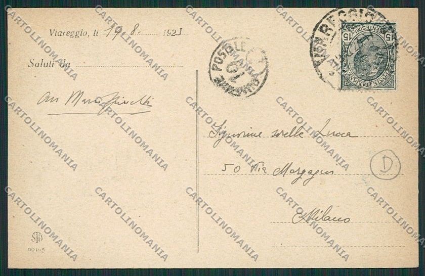 Lucca Viareggio cartolina QQ2802 – retro