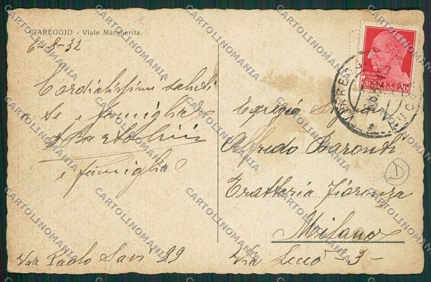 Lucca Viareggio cartolina QQ2813 – retro