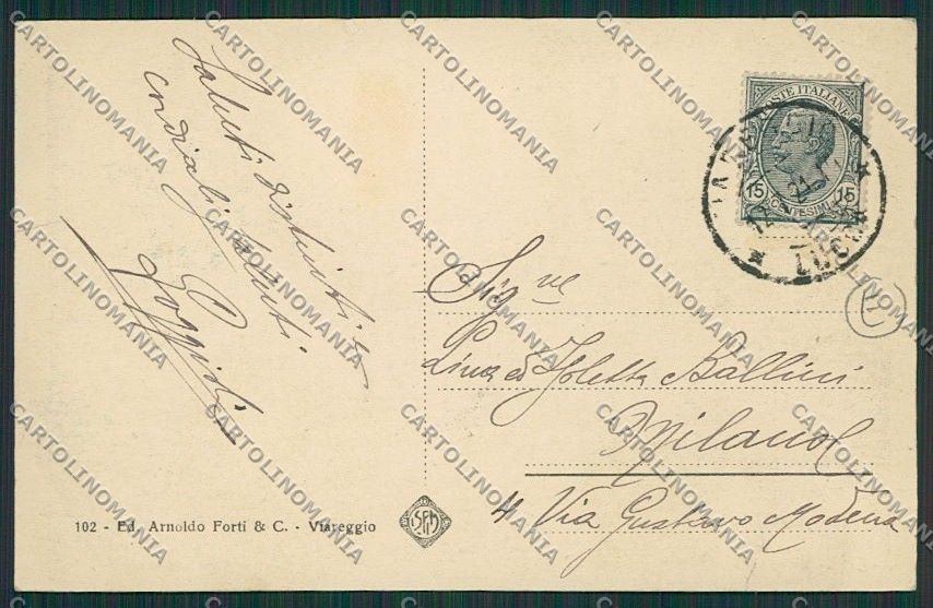 Lucca Viareggio cartolina QQ2818 – retro