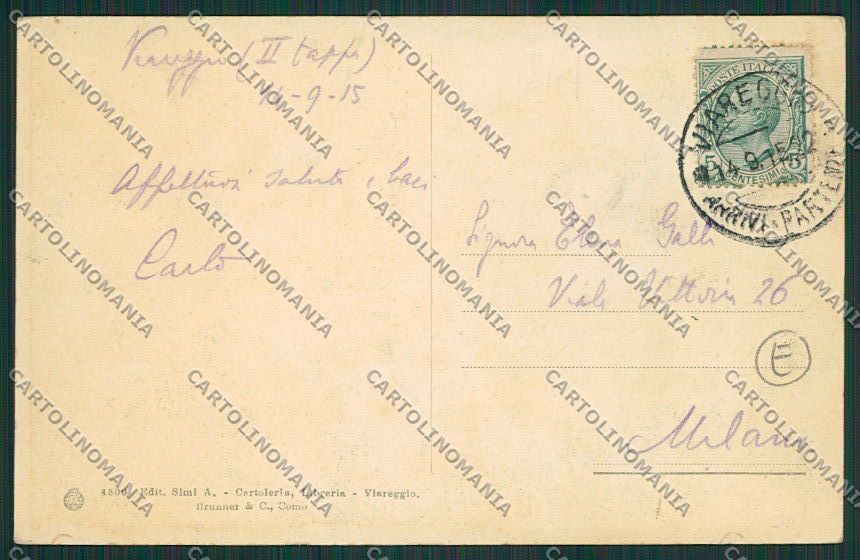 Lucca Viareggio cartolina QQ2844 – retro