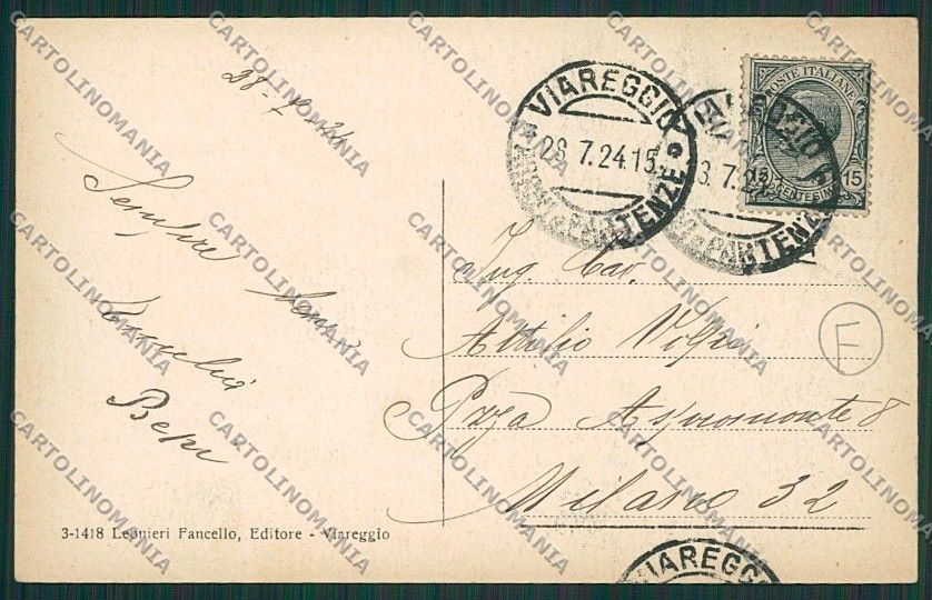 Lucca Viareggio cartolina QQ2853 – retro