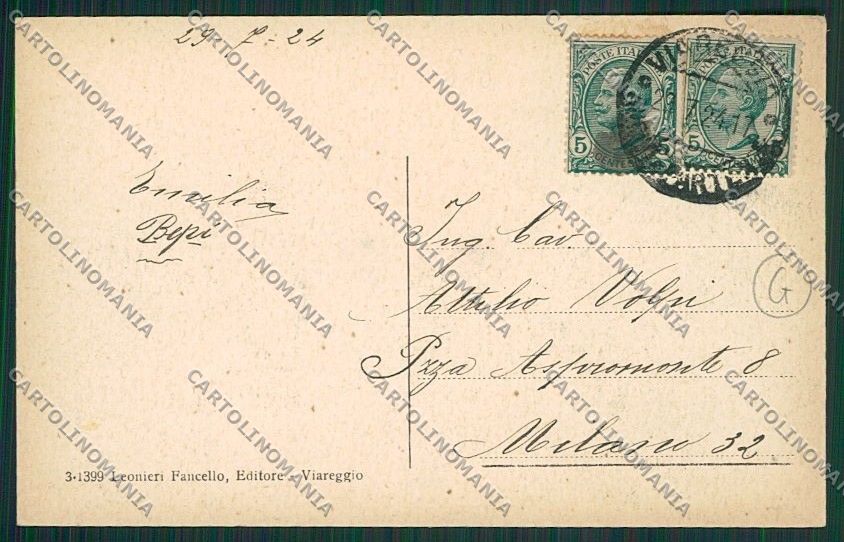 Lucca Viareggio cartolina QQ2866 – retro