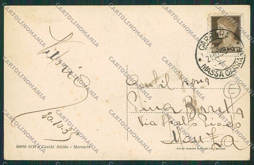 Massa Carrara Poste PIEGA cartolina QQ3053 – retro