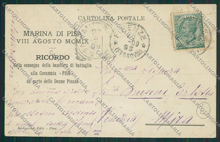 Pisa Città Marina di cartolina QQ3179 – retro