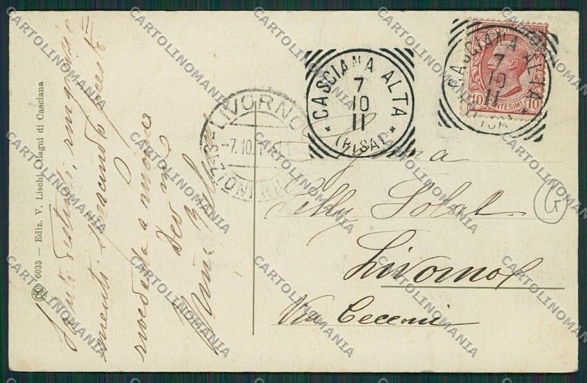Pisa Casciana Terme cartolina QQ3224 – retro