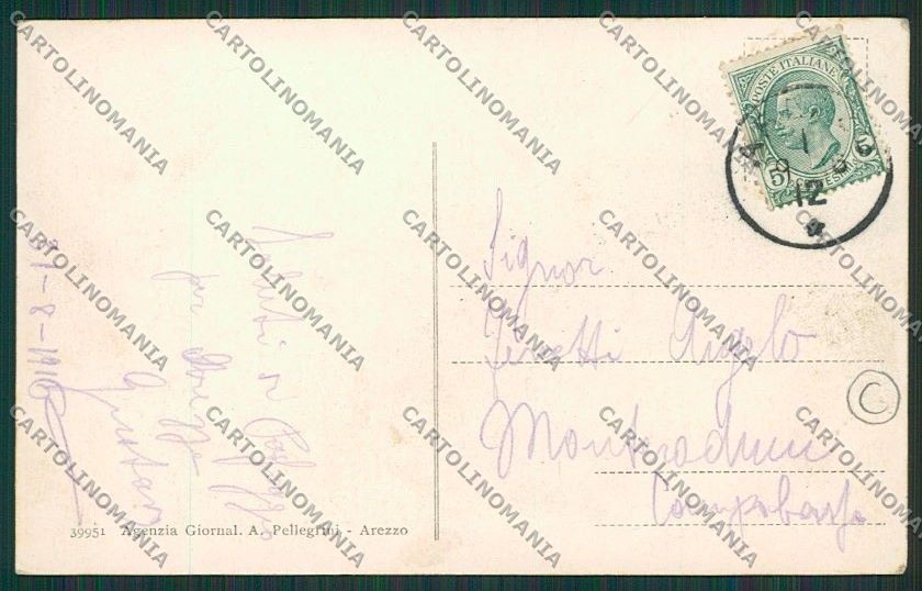 Arezzo Città PIEGA cartolina QQ3323 – retro