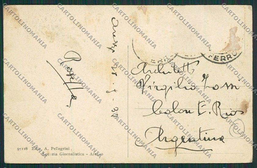 Arezzo Città ABRASA cartolina QQ3325 – retro