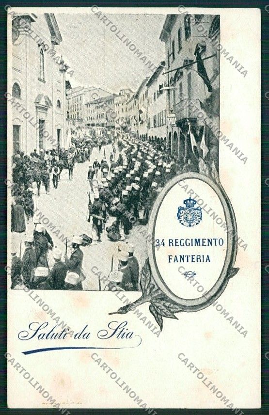 Arezzo Casentino Stia Militari Saluti da cartolina QQ3362 – fronte