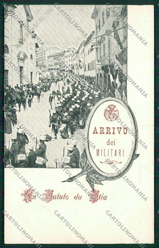 Arezzo Casentino Stia Militari Saluti da cartolina QQ3363 – fronte