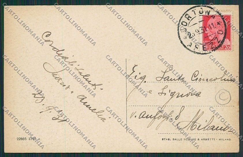 Arezzo Cortona cartolina QQ3378 – retro