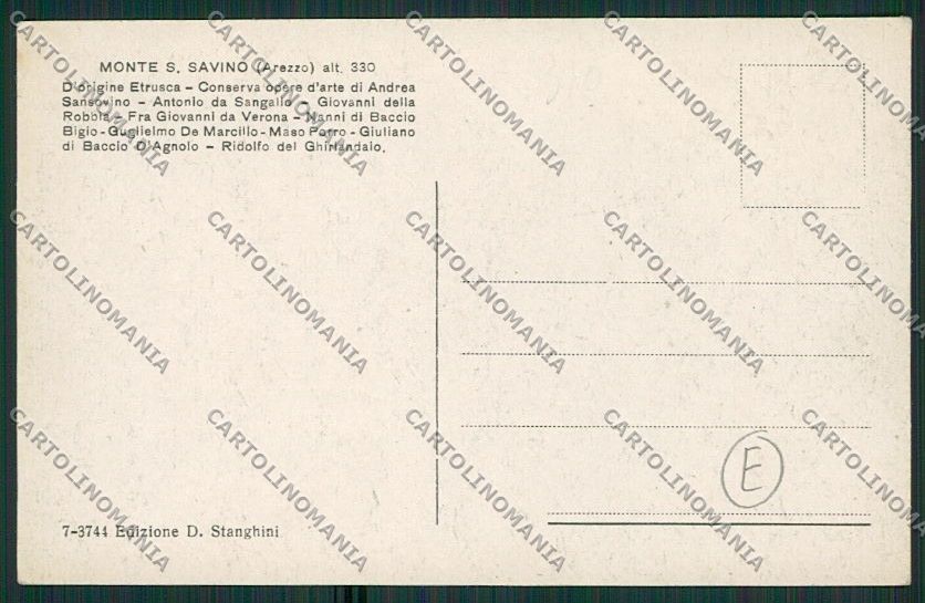 Arezzo Monte San Savino cartolina QQ3406 – retro