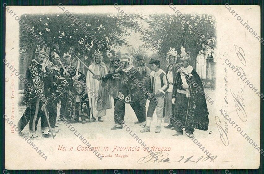 Arezzo Costumi Canta Maggio Alterocca 1433 STRAPPINO PIEGA cartolina QQ3413 – fronte