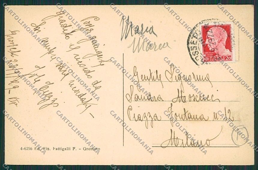 Grosseto Città Monte dei Paschi Banca PIEGATA cartolina QQ3437 – retro