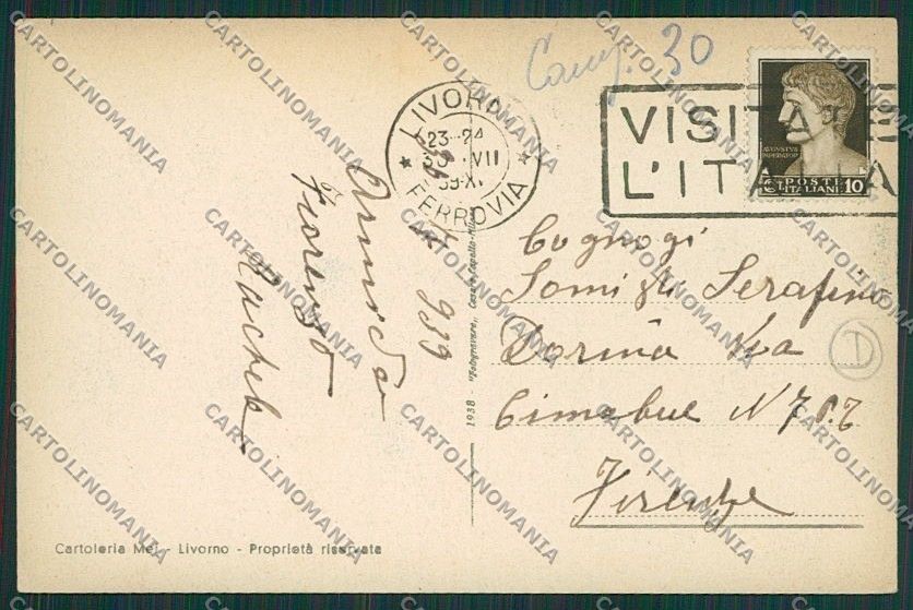 Livorno Città cartolina QQ3537 – retro