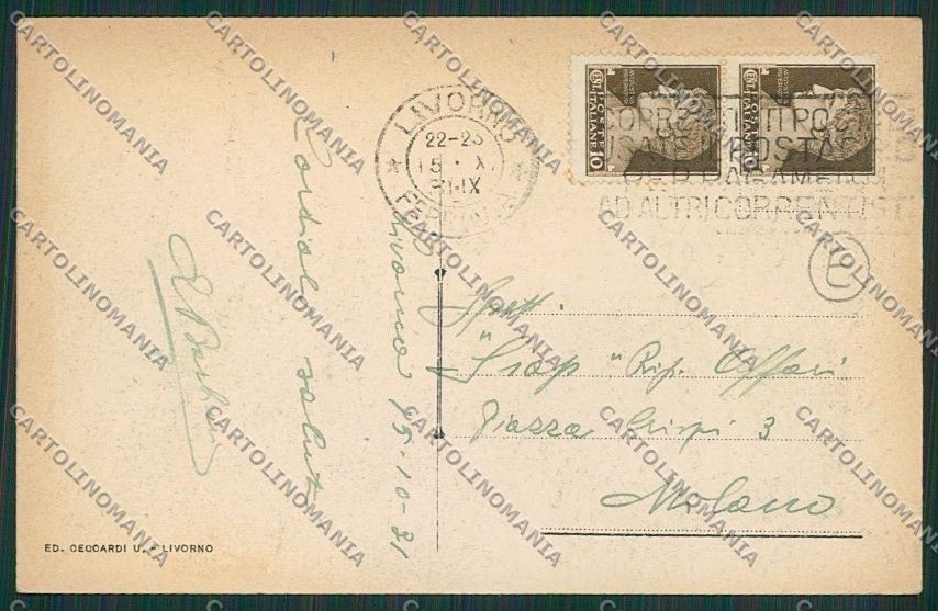 Livorno Città cartolina QQ3566 – retro