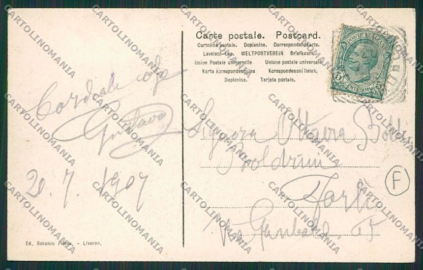 Livorno Città cartolina QQ3600 – retro