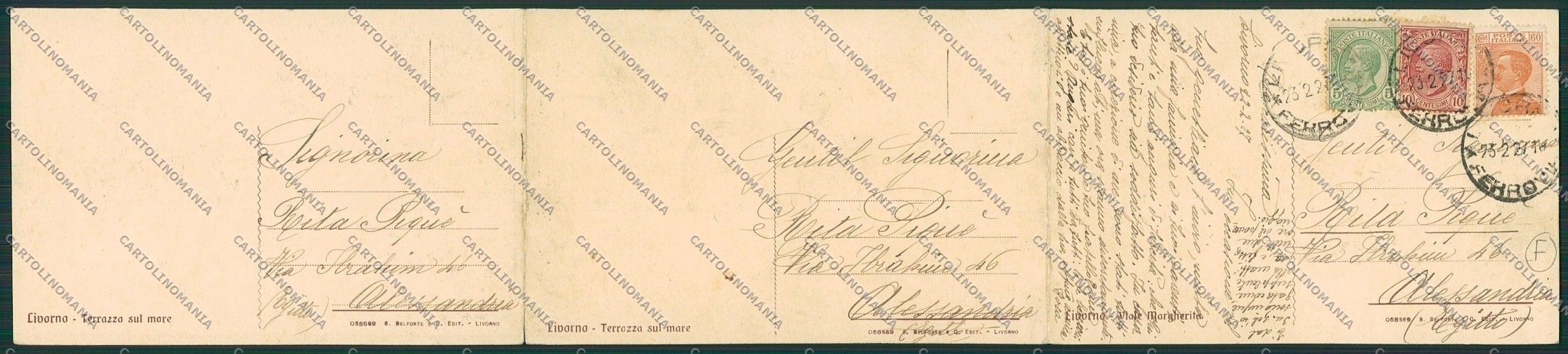 Livorno Città Tripla Panoramica cartolina QQ3609 – retro