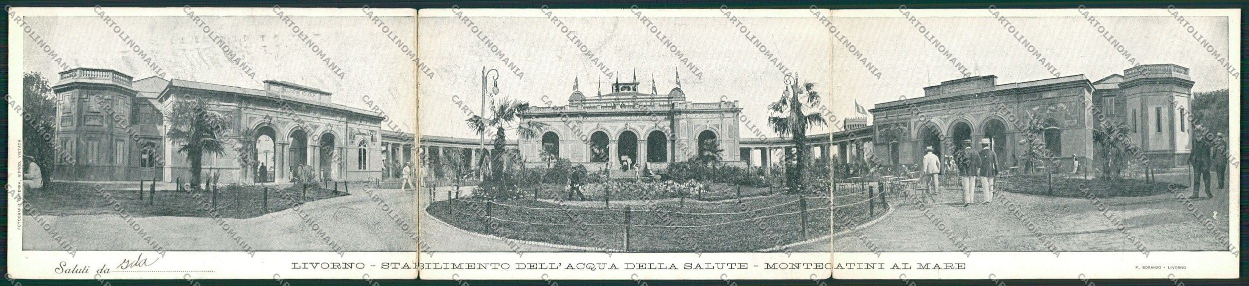 Livorno Città Saluti da Tripla cartolina QQ3658 – fronte
