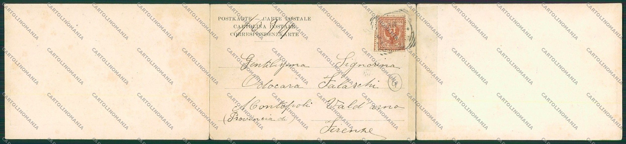 Livorno Città Saluti da Tripla cartolina QQ3658 – retro