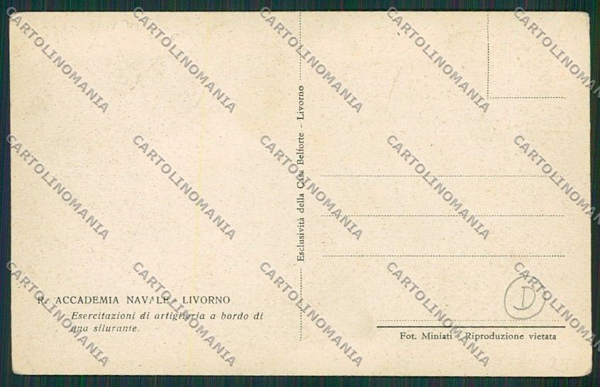 Livorno Città Militari Marina Militare Accademia cartolina QQ3661 – retro