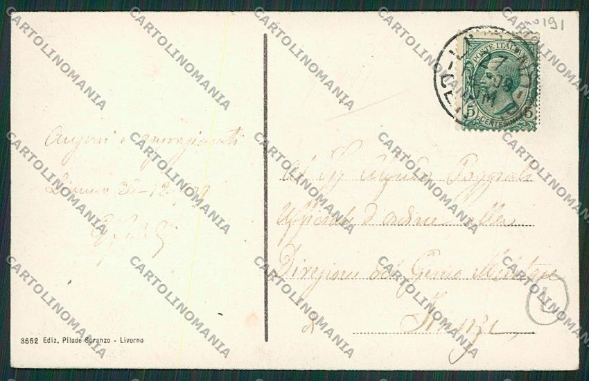 Livorno Città Militari Marina Militare cartolina QQ3676 – retro
