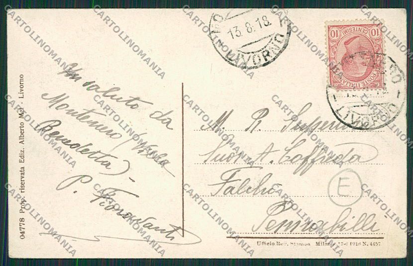 Livorno Montenero Funicolare PIEGHINA cartolina QQ3733 – retro