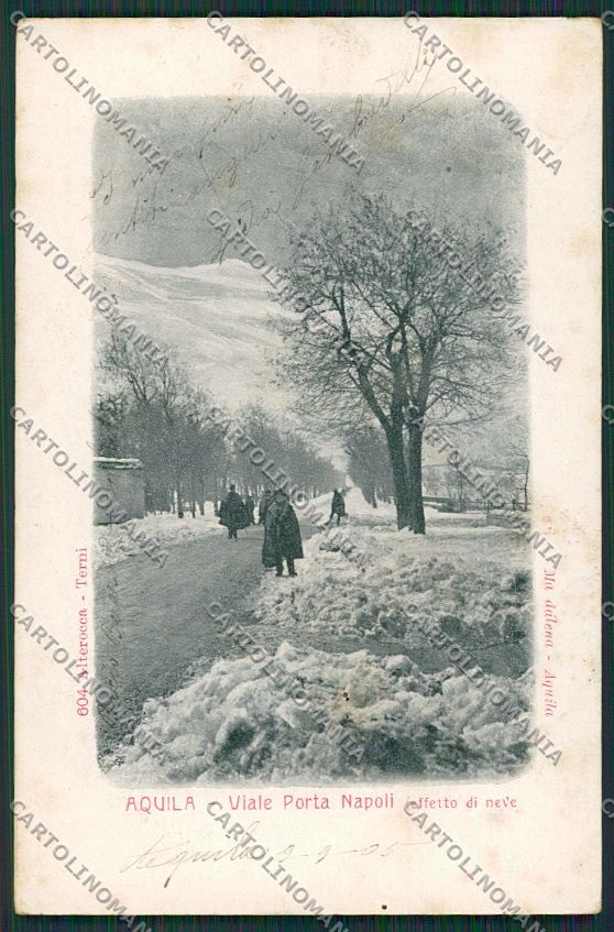 L'Aquila Città Nevicata Alterocca 604cartolina QQ3848 – fronte