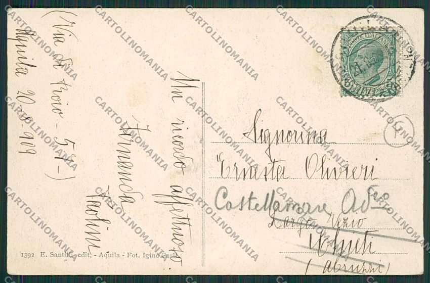 L'Aquila Gran Sasso Rifugio cartolina QQ3860 – retro