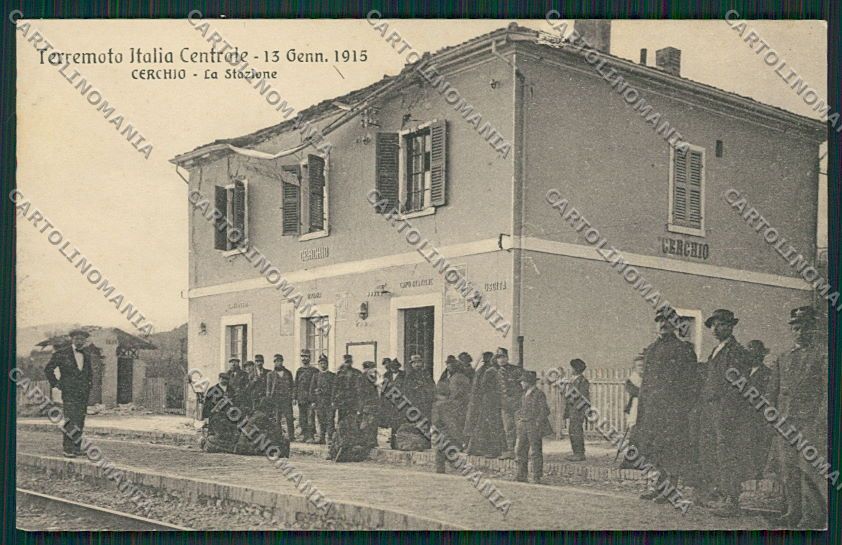 L'Aquila Cerchio Stazione Terremoto cartolina QQ3869 – fronte