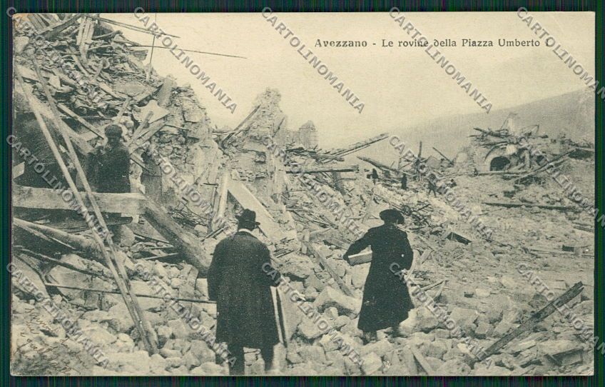L'Aquila Avezzano Terremoto cartolina QQ3881 – fronte