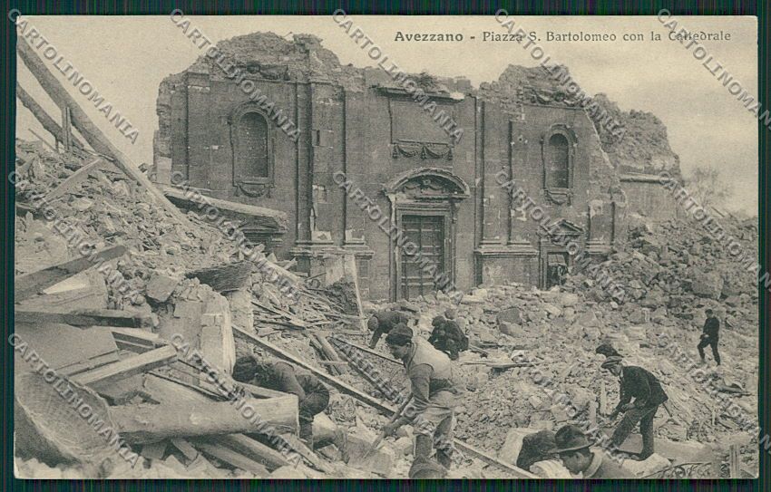 L'Aquila Avezzano Terremoto cartolina QQ3882 – fronte
