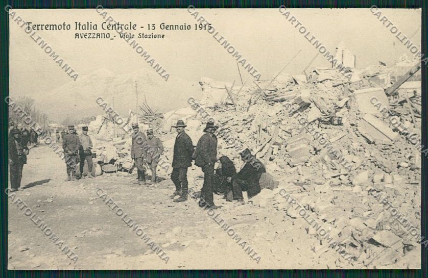 L'Aquila Avezzano Terremoto cartolina QQ3890 – fronte