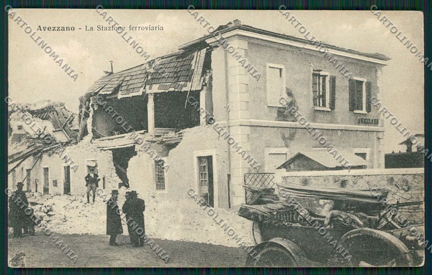 L'Aquila Avezzano Terremoto cartolina QQ3891 – fronte