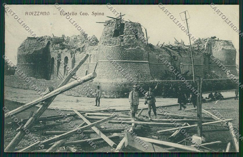 L'Aquila Avezzano Terremoto cartolina QQ3892 – fronte