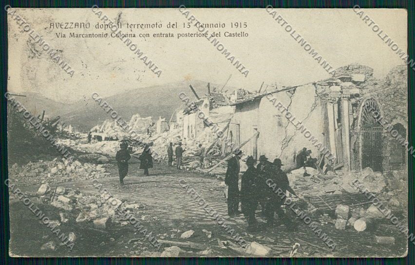 L'Aquila Avezzano Terremoto cartolina QQ3907 – fronte