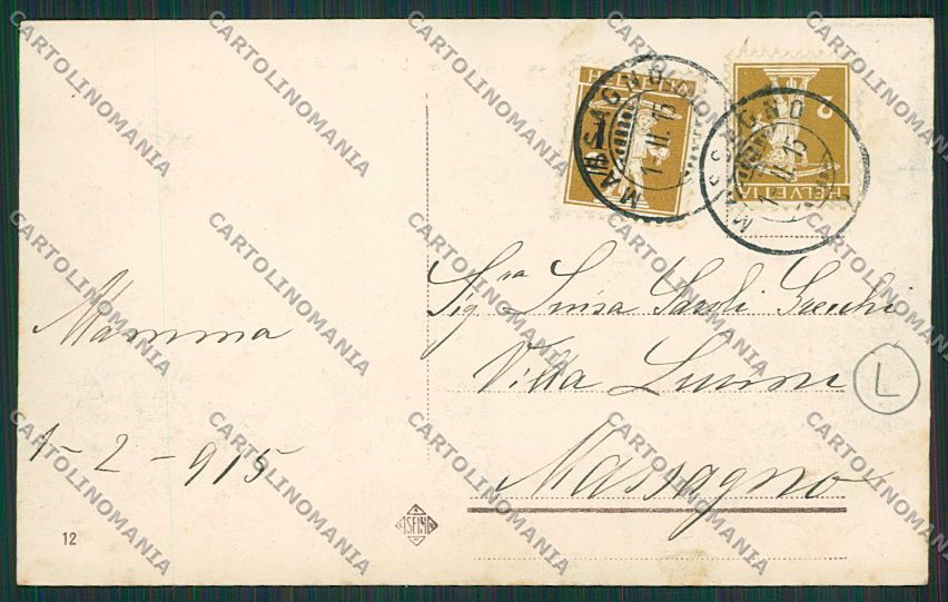 L'Aquila Avezzano Terremoto Banca Militari cartolina QQ3918 – retro