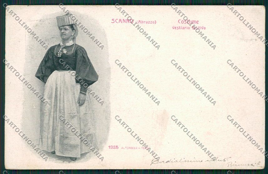 L'Aquila Scanno Costumi Alterocca 1935 cartolina QQ3937 – fronte