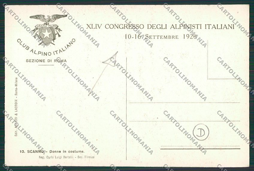 L'Aquila Scanno Costumi CAI cartolina QQ3941 – retro