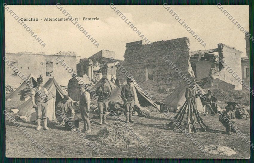 L'Aquila Cerchio Terremoto Militari cartolina QQ3980 – fronte