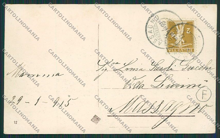 L'Aquila Pescina Terremoto cartolina QQ3990 – retro