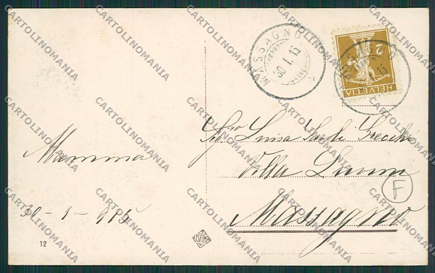 L'Aquila Pescina Terremoto Militari cartolina QQ3991 – retro